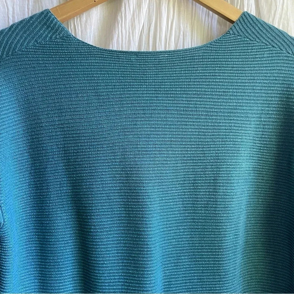 Ella Moss Blue Ribbed Long Sleeve Sweater, M - Picture 5 of 11
